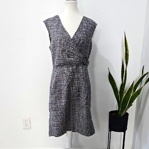 Elegant Black and White Plaid Dress